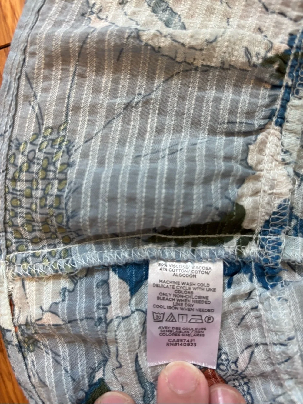 LOFT Blue Floral Spaghetti Strap Swing Tank - Picture 4 of 4